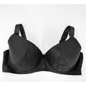 Vadalala Bra Women's Black Balconette Lined Wireless Wide Straps 96001 Sz 38DD